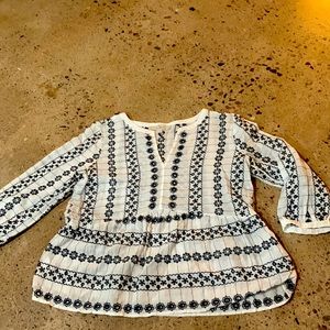 Loft peplum lace look top, M